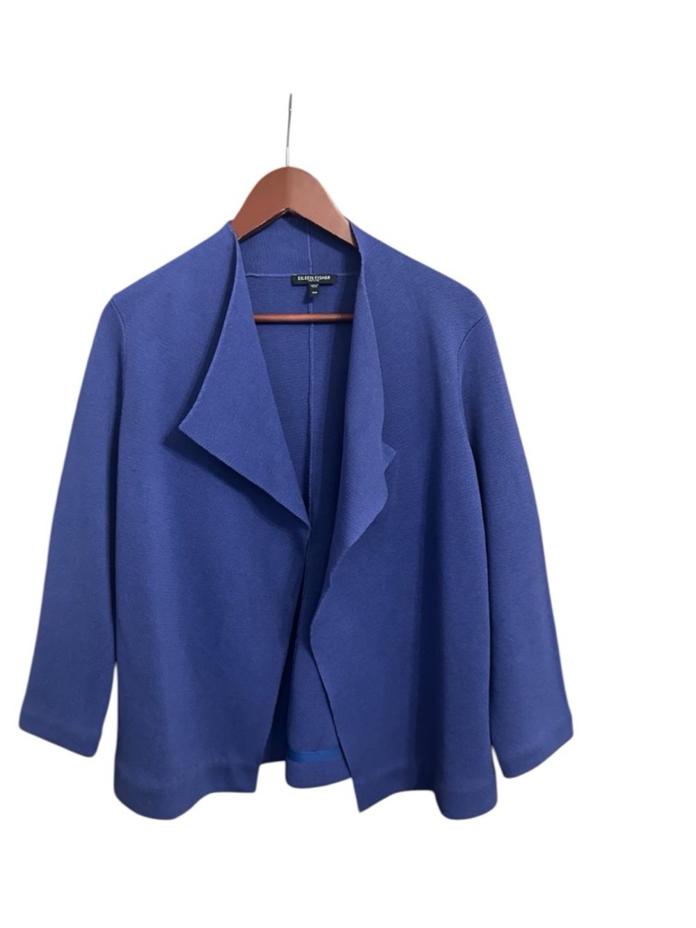 Eileen Fisher Silk Cotton Cascade Cardigan Sweater Jacket Interlock PM Purple
